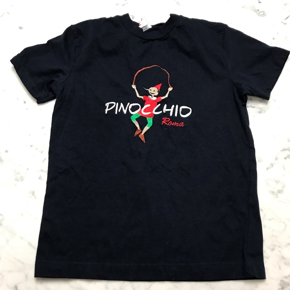Boys Toddler Navy Italian Roma Pinocchio T-Shirt